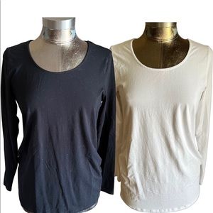 H&M Maternity Long Sleeve Black and White Shirts
